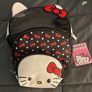 Hello Kitty Polka Dot Black and White makeup/travel/ one and pencil/ bag
